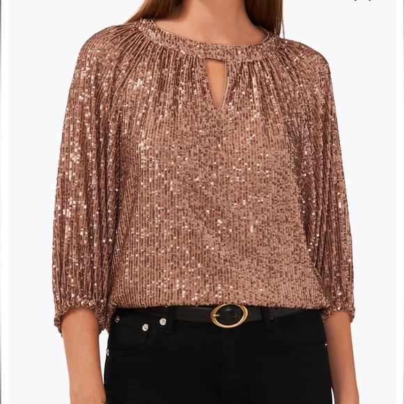 NWT Vince Camuto Women’s Sequin Blouse - Picture 1 of 2
